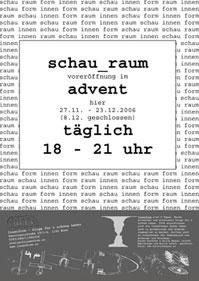Poster schau-raum "Ankündigung", (c) 2006 Lost Espandrillo Verlag